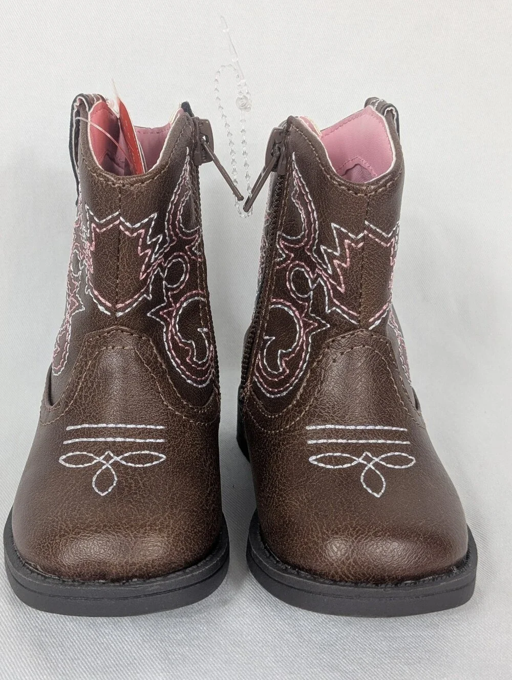 Baby Girls Pink/Brown Western Boots NWT